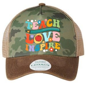 Retro Groovy Teacher Inspirational Happy Back to School Legacy Tie Dye Trucker Hat