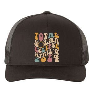 Retro Groovy Total Solar Eclipse April 08 2024 Yupoong Adult 5-Panel Trucker Hat