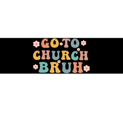 Retro Go To Church Bruh Meme Funny Church Jesus Christian Bumper Sticker