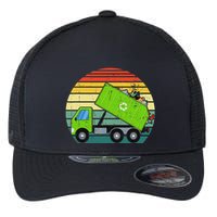 Retro Garbage Truck Waste Management Flexfit Unipanel Trucker Cap