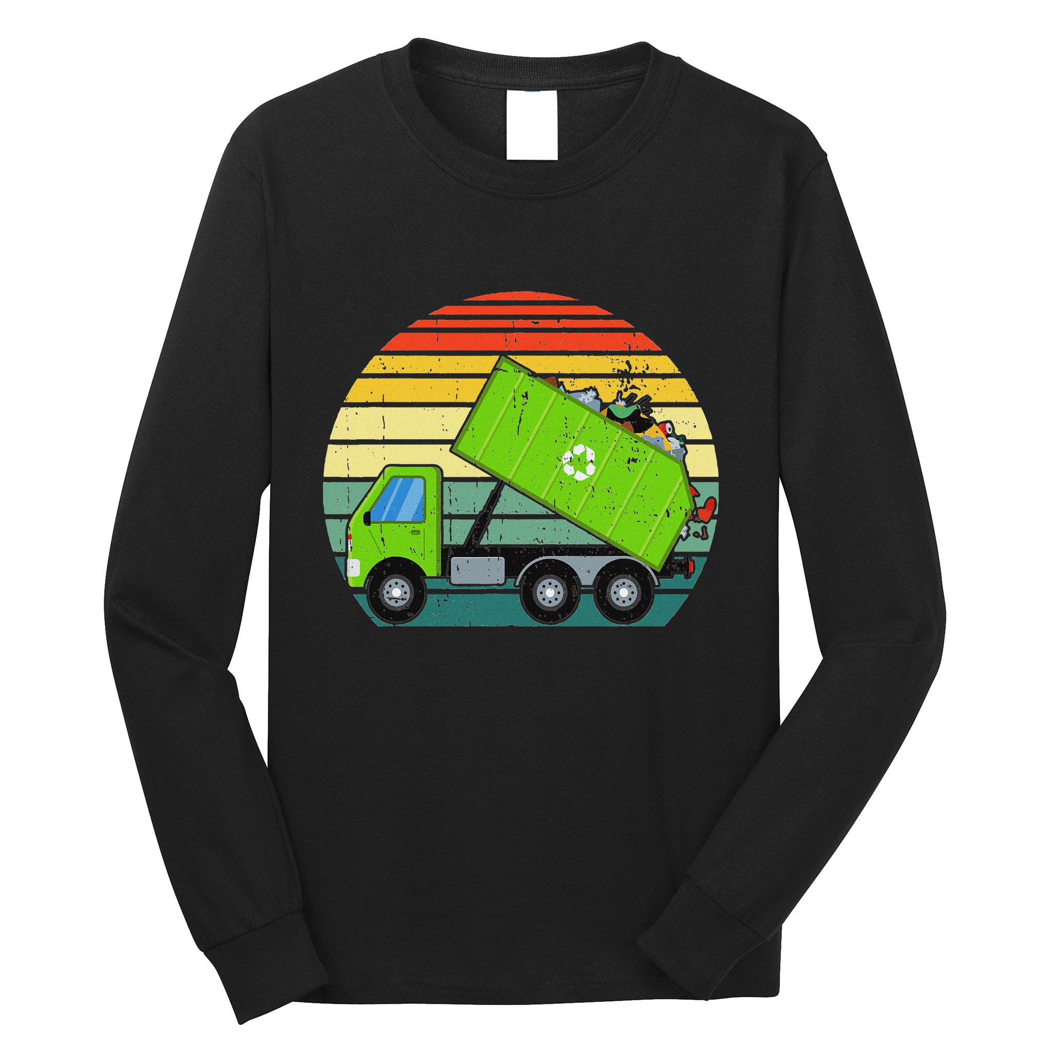 Retro Garbage Truck Waste Management Long Sleeve Shirt