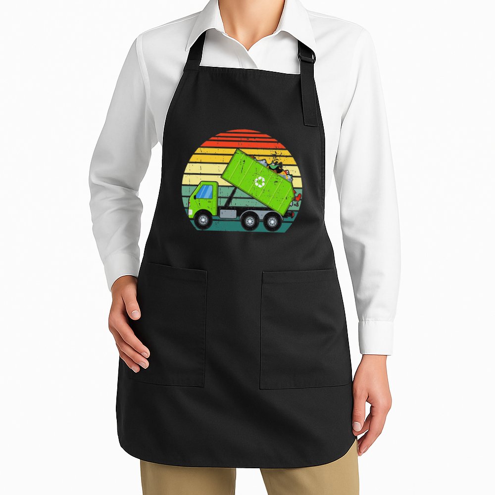 Retro Garbage Truck Waste Management Apron