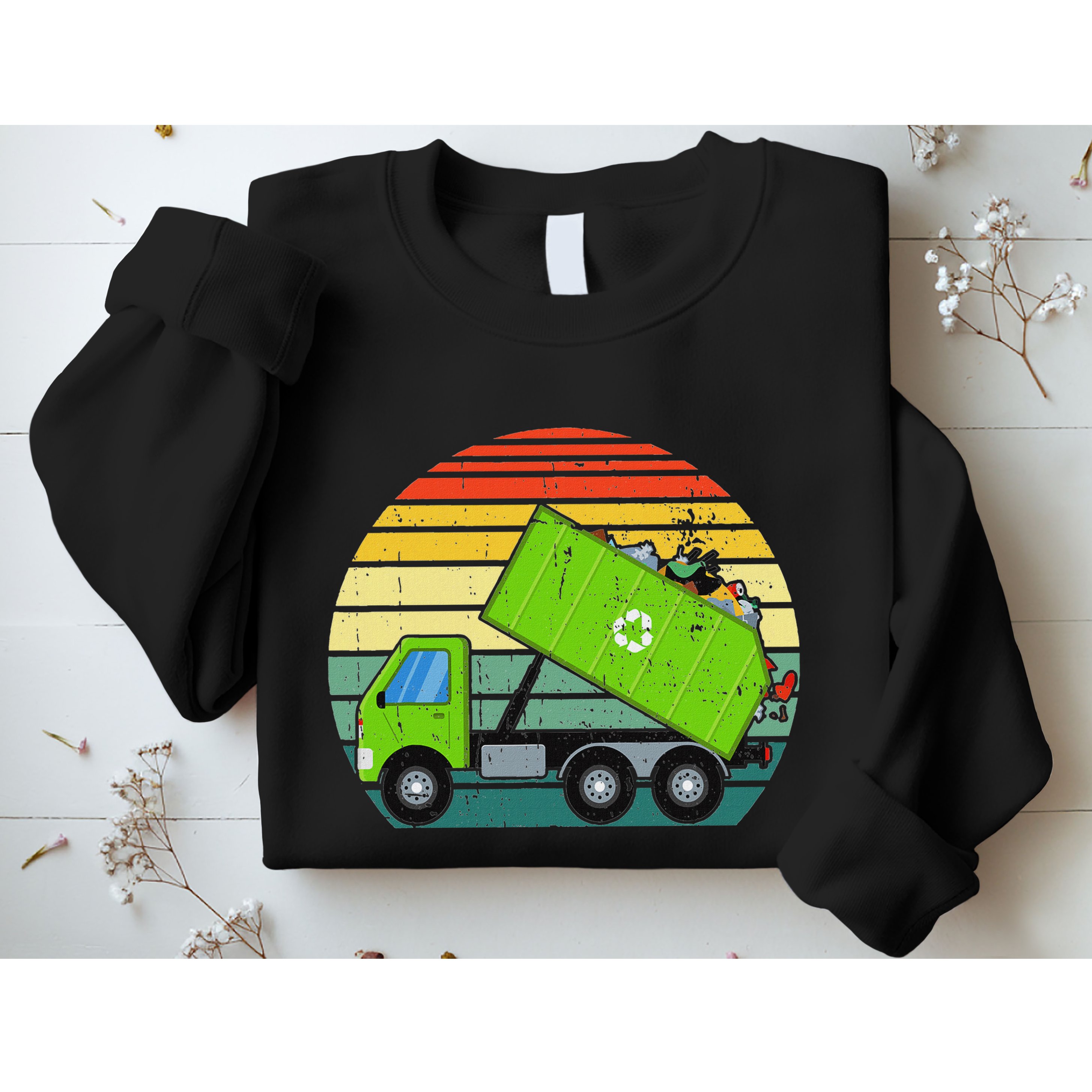 Retro Garbage Truck Waste Management Sweatshirt