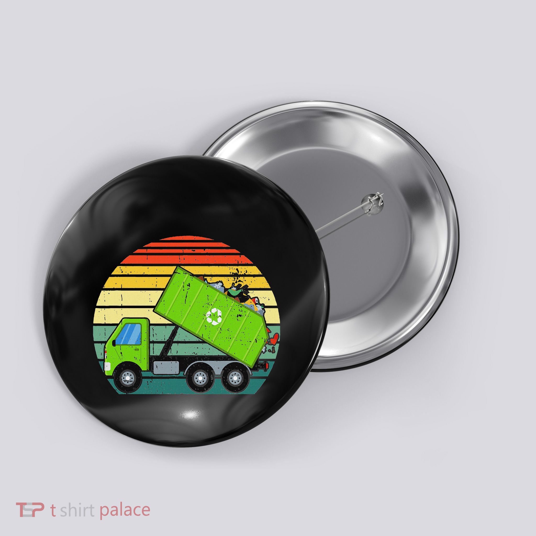 Retro Garbage Truck Waste Management Button