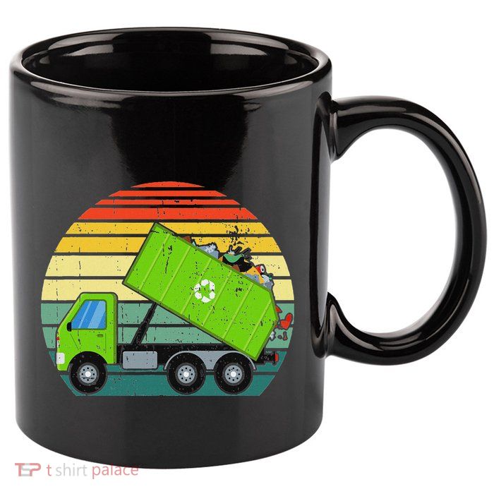 Retro Garbage Truck Waste Management 11oz C Handle Ceramic Mug