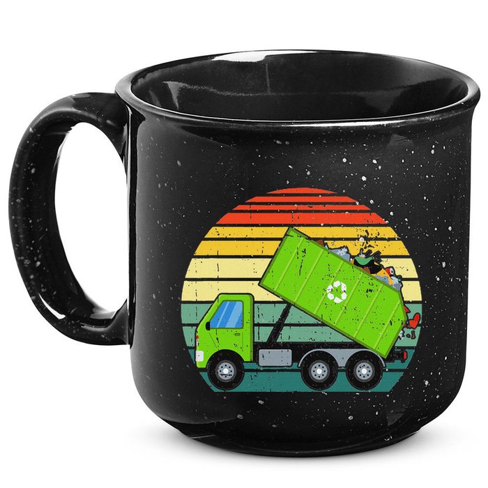 Retro Garbage Truck Waste Management 15oz Campfire Ceramic Mug