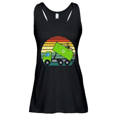 Retro Garbage Truck Waste Management Ladies Essential Flowy Tank