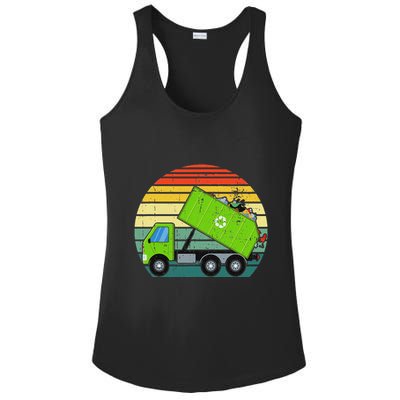 Retro Garbage Truck Waste Management Ladies PosiCharge Competitor Racerback Tank