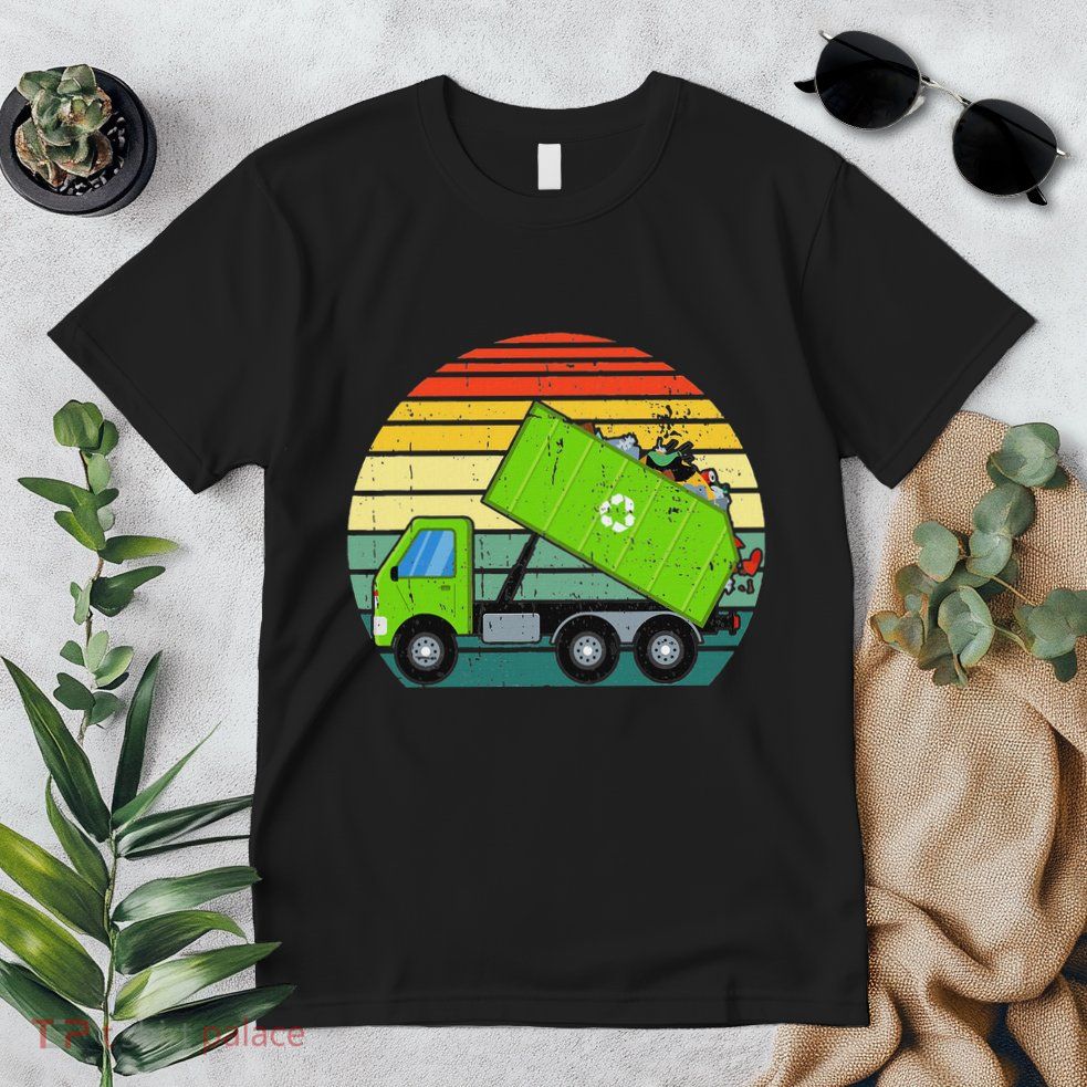 Retro Garbage Truck Waste Management Premium T-Shirt