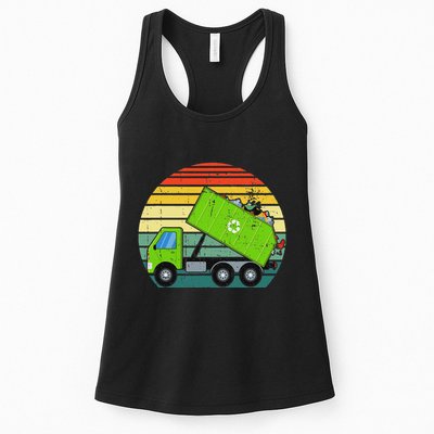 Retro Garbage Truck Waste Management Womens Tank Top
