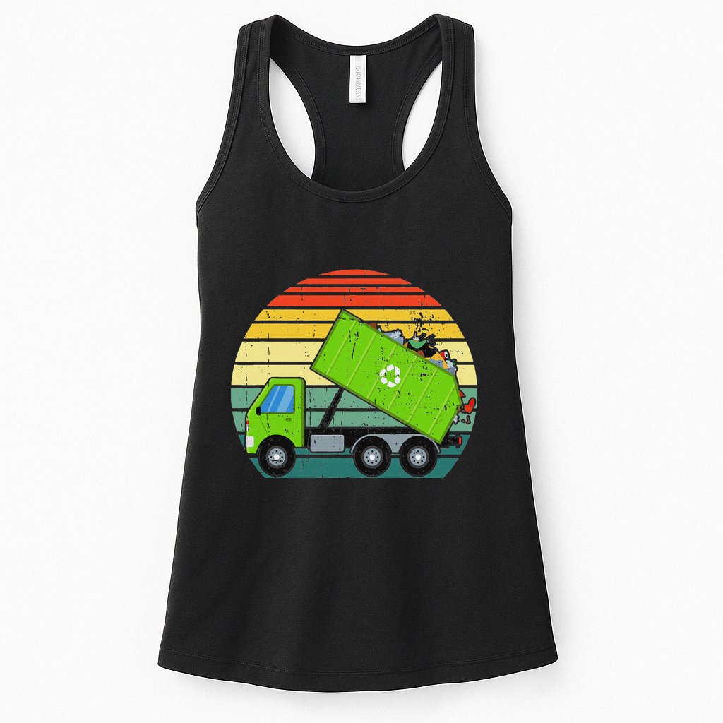 Retro Garbage Truck Waste Management Womens Tank Top