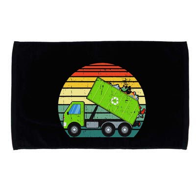 Retro Garbage Truck Waste Management Microfiber Hand Towel