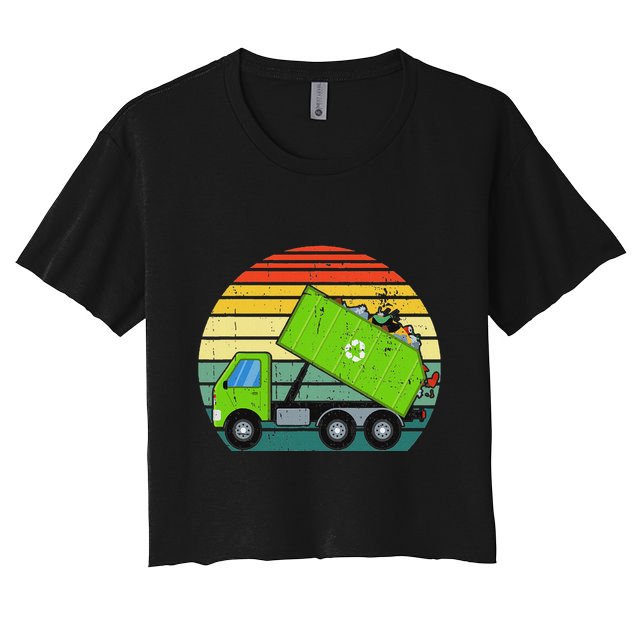 Retro Garbage Truck Waste Management Crop Top