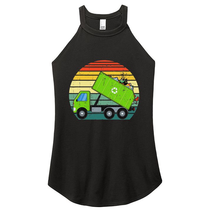 Retro Garbage Truck Waste Management Women's Perfect Tri Rocker Tank
