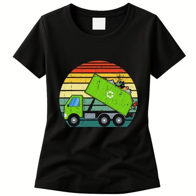 Retro Garbage Truck Waste Management Womens T-Shirt
