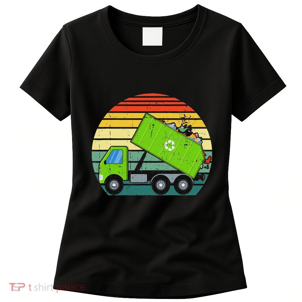 Retro Garbage Truck Waste Management Womens T-Shirt