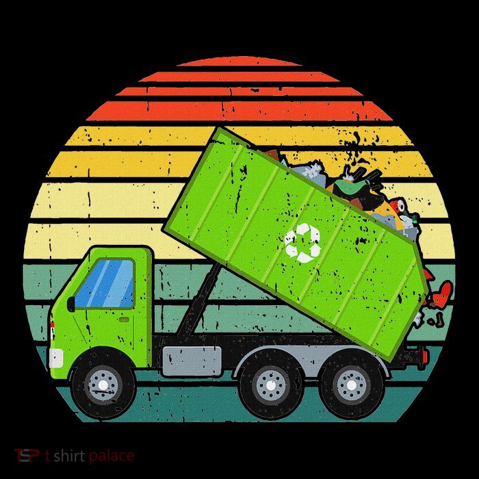 Retro Garbage Truck Waste Management Womens T-Shirt