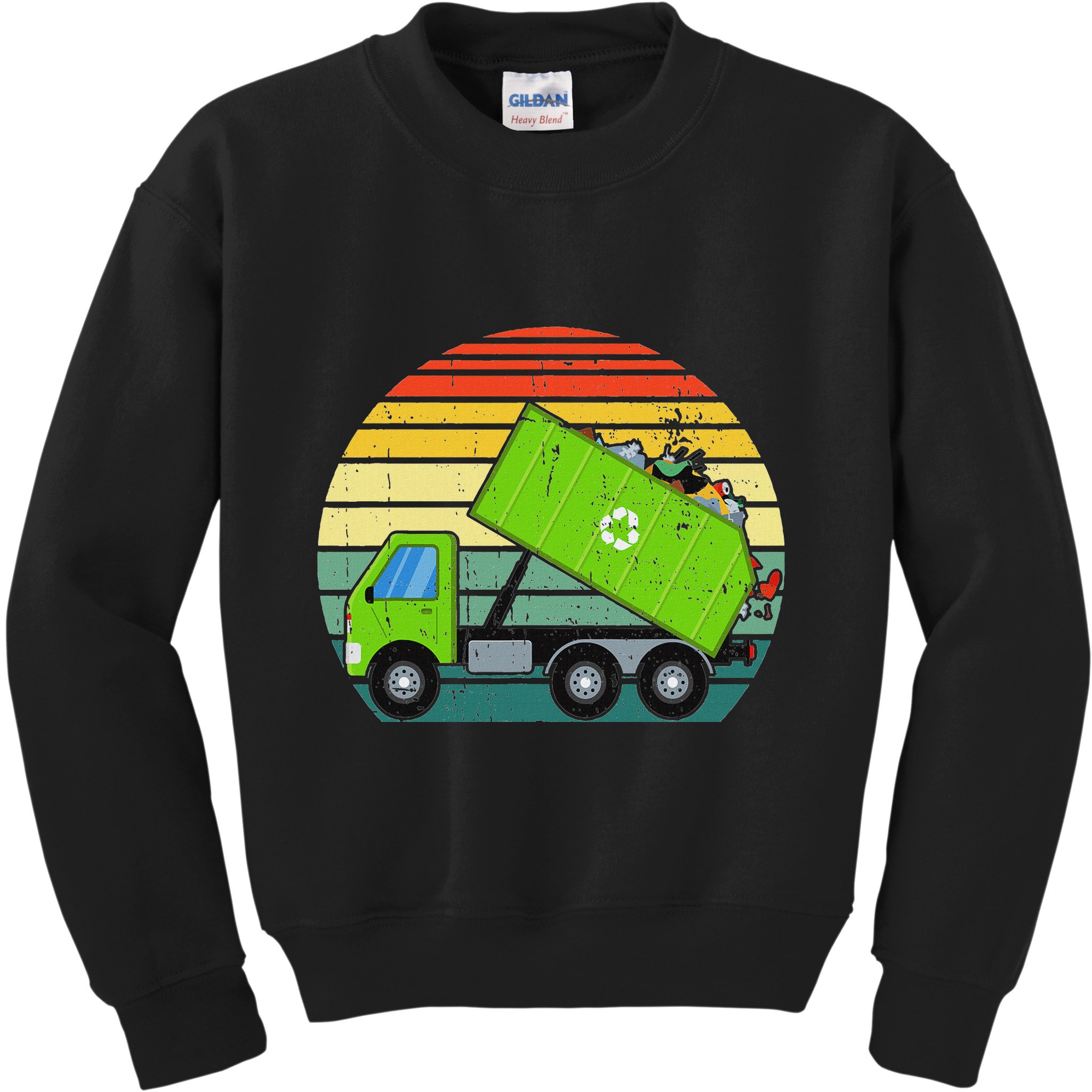 Retro Garbage Truck Waste Management Kids Sweatshirt