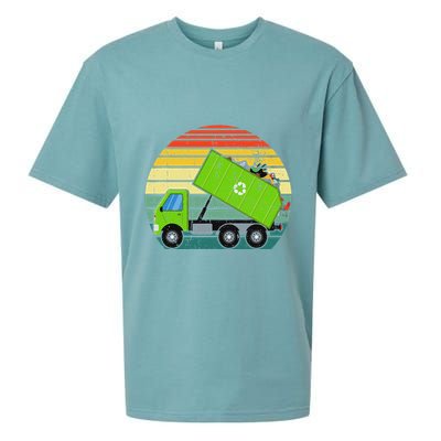 Retro Garbage Truck Waste Management Sueded Cloud Jersey T-Shirt