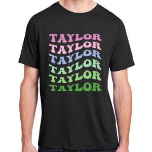 Retro Groovy T.AYLOR First Name Personalized Birthday Adult ChromaSoft Performance T-Shirt