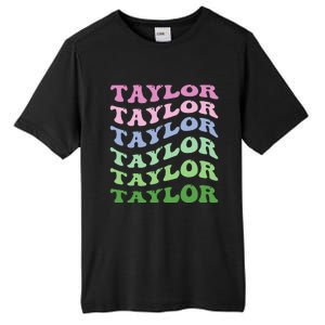 Retro Groovy T.AYLOR First Name Personalized Birthday Tall Fusion ChromaSoft Performance T-Shirt