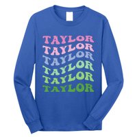 Retro Groovy T.AYLOR First Name Personalized Birthday Long Sleeve Shirt