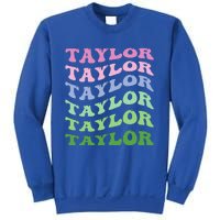 Retro Groovy T.AYLOR First Name Personalized Birthday Sweatshirt