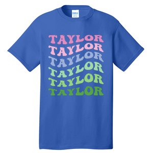 Retro Groovy T.AYLOR First Name Personalized Birthday Tall T-Shirt