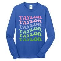 Retro Groovy T.AYLOR First Name Personalized Birthday Tall Long Sleeve T-Shirt