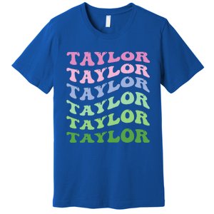 Retro Groovy T.AYLOR First Name Personalized Birthday Premium T-Shirt