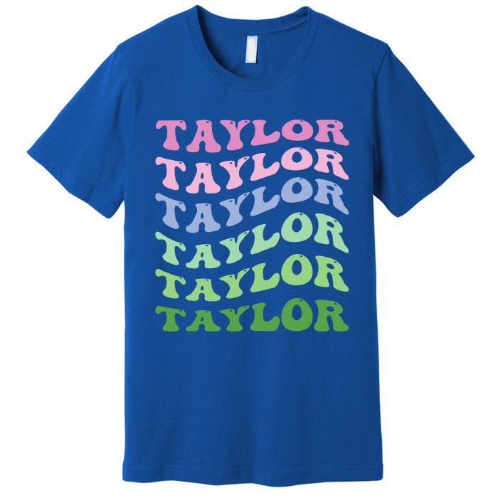 Retro Groovy T.AYLOR First Name Personalized Birthday Premium T-Shirt