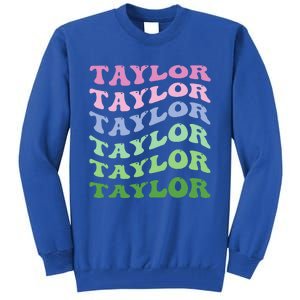 Retro Groovy T.AYLOR First Name Personalized Birthday Tall Sweatshirt