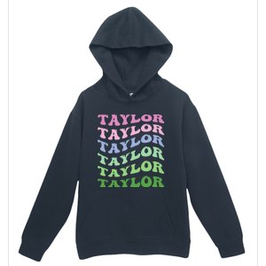 Retro Groovy T.AYLOR First Name Personalized Birthday Urban Pullover Hoodie