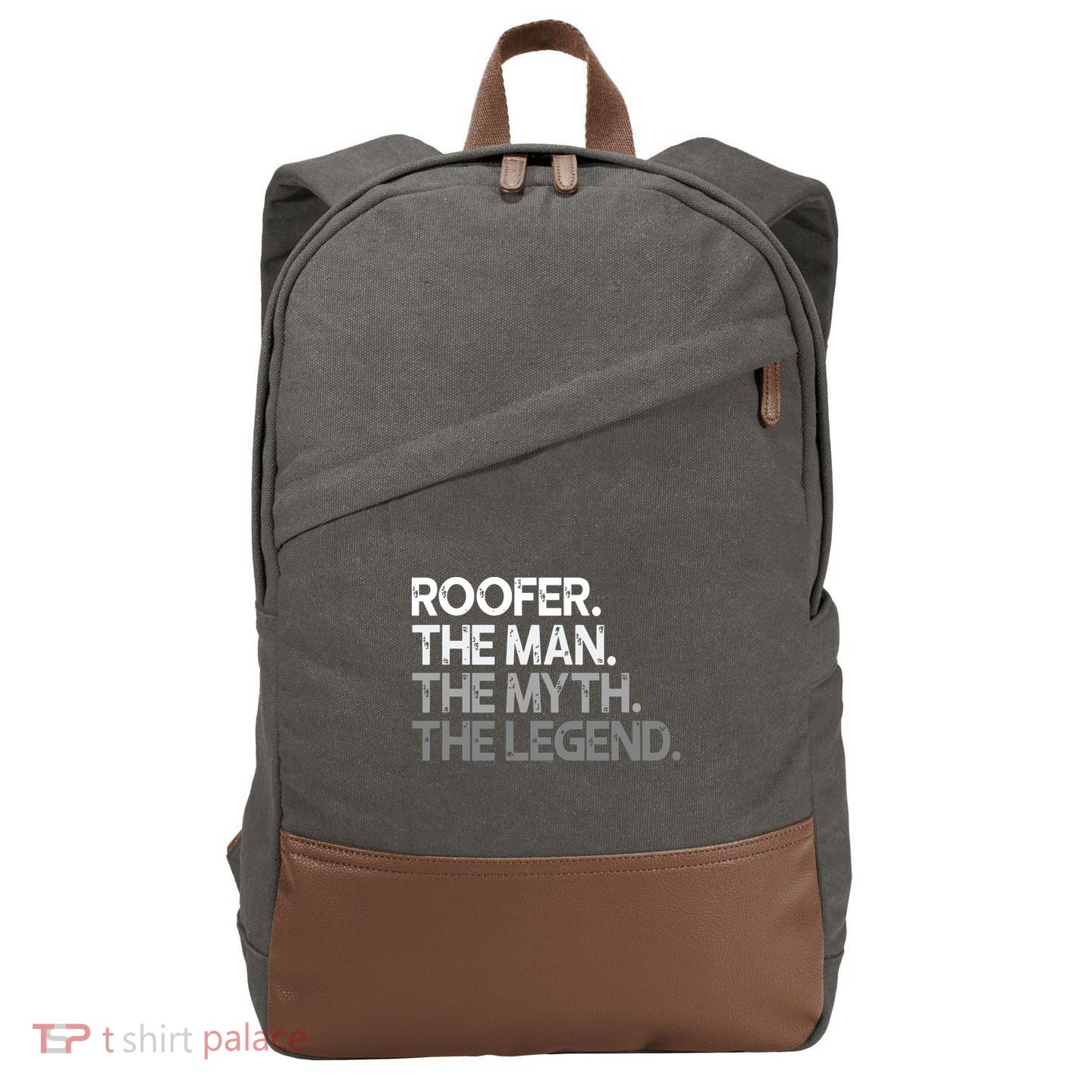 Roofer Gift The Man Myth Legend Cotton Canvas Backpack