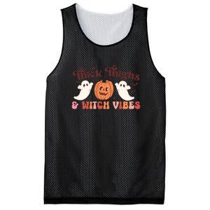 Retro Groovy Thick Thighs Witch Vibes Halloween Gift Mesh Reversible Basketball Jersey Tank