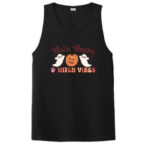 Retro Groovy Thick Thighs Witch Vibes Halloween Gift PosiCharge Competitor Tank