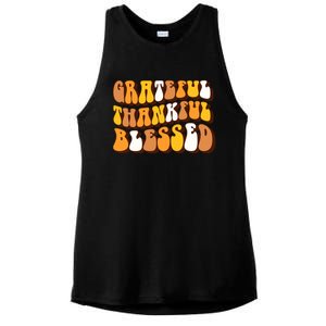 Retro Grateful Thankful Blessed Thanksgiving Gift Meaningful Gift Ladies PosiCharge Tri-Blend Wicking Tank