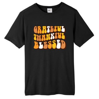 Retro Grateful Thankful Blessed Thanksgiving Gift Meaningful Gift Tall Fusion ChromaSoft Performance T-Shirt