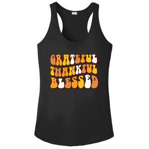 Retro Grateful Thankful Blessed Thanksgiving Gift Meaningful Gift Ladies PosiCharge Competitor Racerback Tank