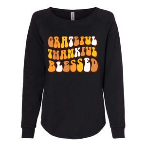 Retro Grateful Thankful Blessed Thanksgiving Gift Meaningful Gift Womens California Wash Sweatshirt