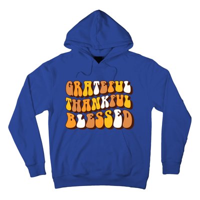 Retro Grateful Thankful Blessed Thanksgiving Gift Meaningful Gift Hoodie