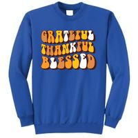 Retro Grateful Thankful Blessed Thanksgiving Gift Meaningful Gift Sweatshirt