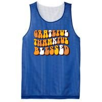 Retro Grateful Thankful Blessed Thanksgiving Gift Meaningful Gift Mesh Reversible Basketball Jersey Tank