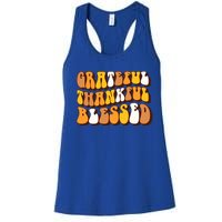 Retro Grateful Thankful Blessed Thanksgiving Gift Meaningful Gift Women's Racerback Tank