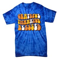 Retro Grateful Thankful Blessed Thanksgiving Gift Meaningful Gift Tie-Dye T-Shirt