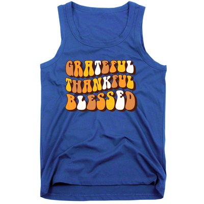 Retro Grateful Thankful Blessed Thanksgiving Gift Meaningful Gift Tank Top