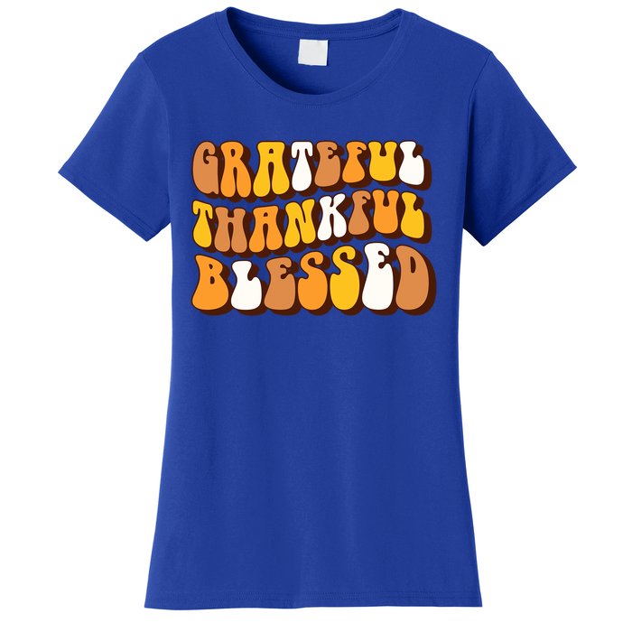 Retro Grateful Thankful Blessed Thanksgiving Gift Meaningful Gift Women's T-Shirt