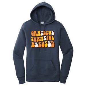 Retro Grateful Thankful Blessed Thanksgiving Gift Meaningful Gift Women's Pullover Hoodie