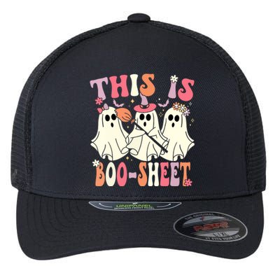 Retro Groovy This Is Boosheet Halloween Cute Ghost Costume Gift Flexfit Unipanel Trucker Cap