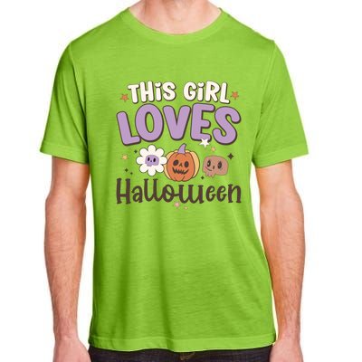 Retro Groovy This Girl Loves Halloween Gift Adult ChromaSoft Performance T-Shirt